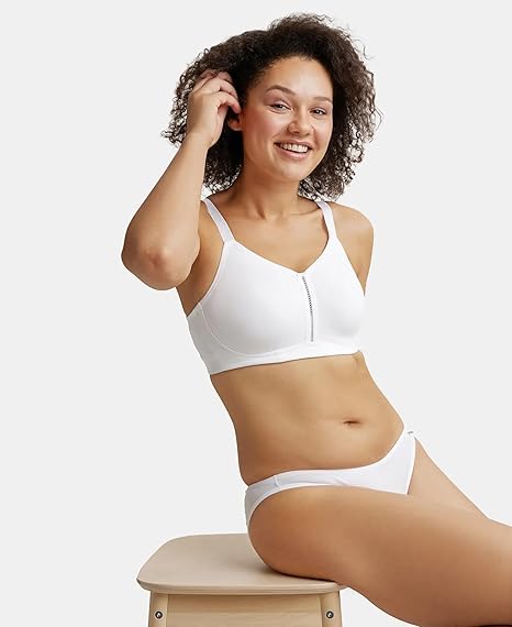 Jockey ES27 Women’s Wirefree Minimizer Cotton Bra – Full Coverage with Broad Wings